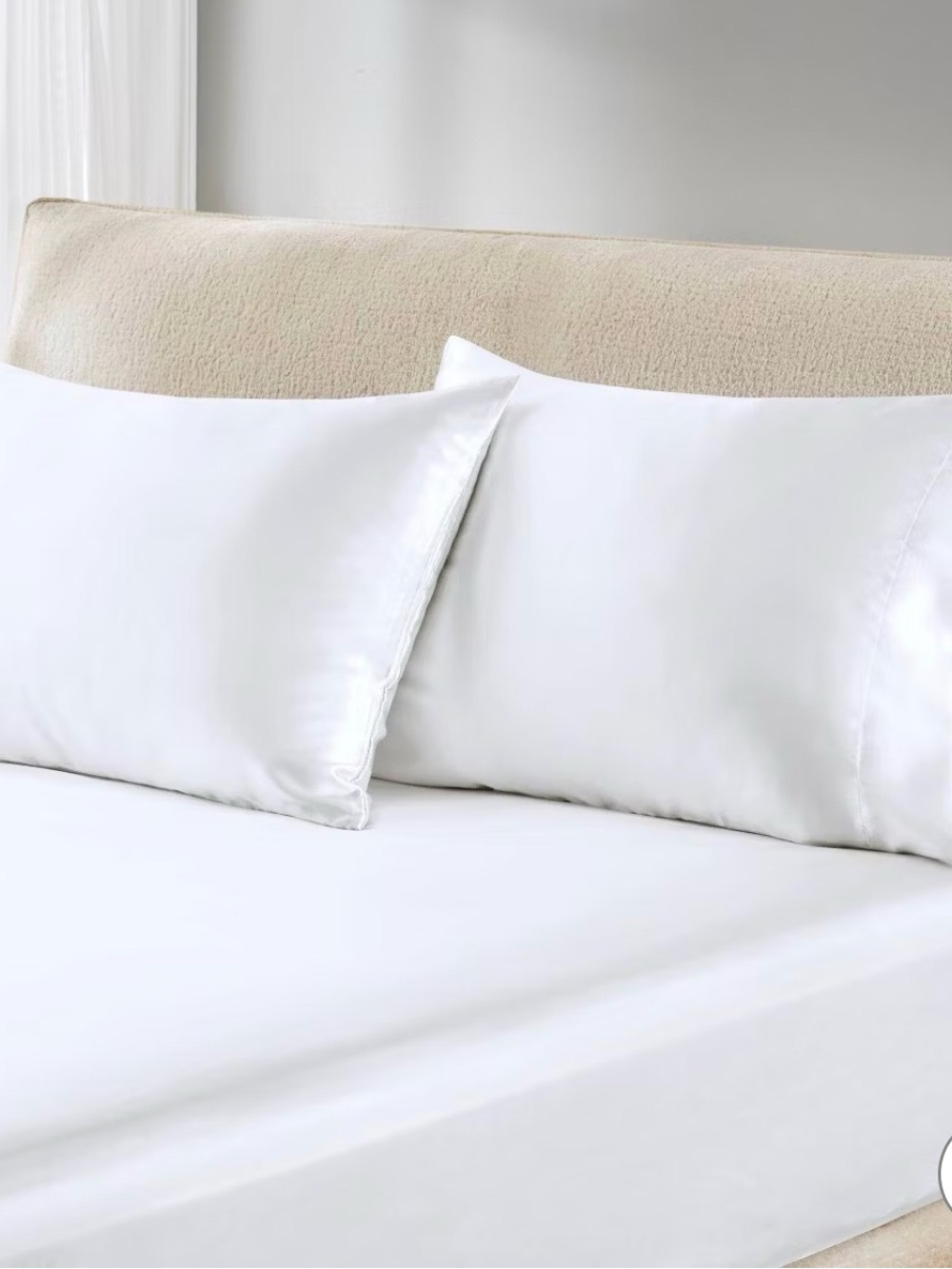 Madison Park Standard Satin Luxury 2pc Pillowcase Set White
